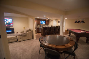 Finished family basement in Belleville, MI