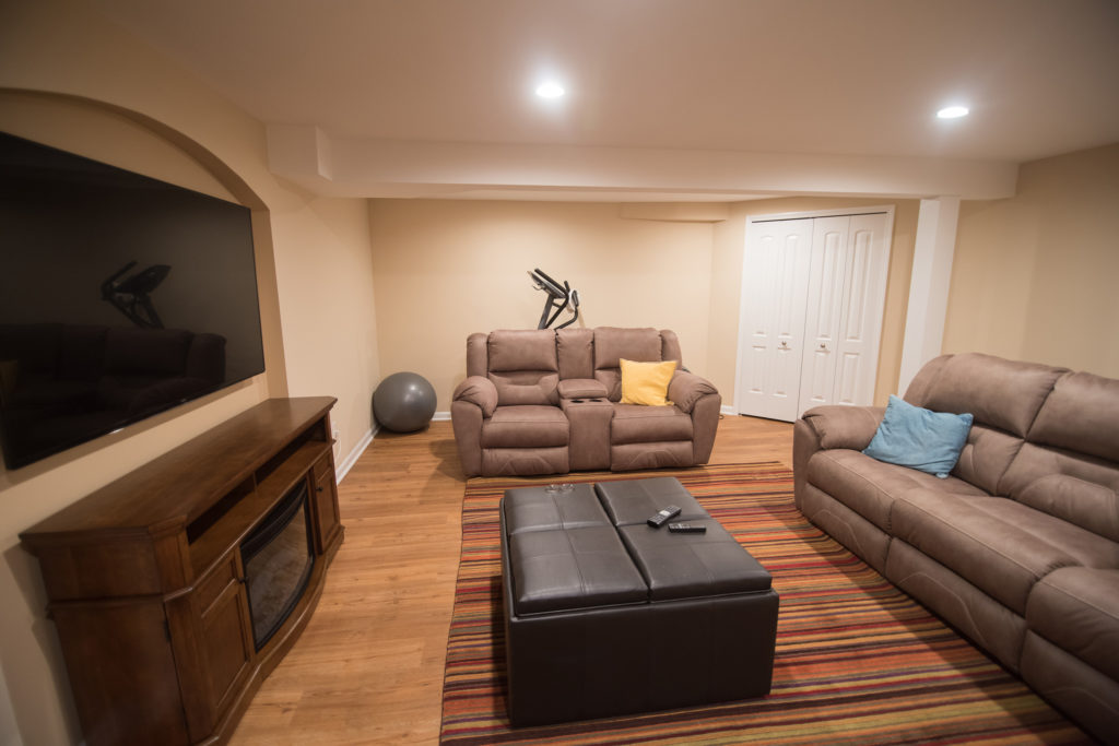 basement finished with closet closing off sump pump