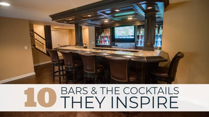basement bar with wood accents and bar stools and led lights