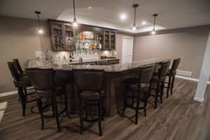 led lighting both recessed and pendant lighting basement bar