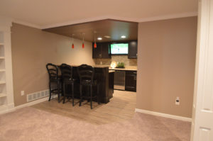 basement bar area into niche space