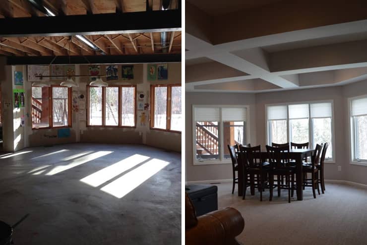 finished basement waterford michigan before and after