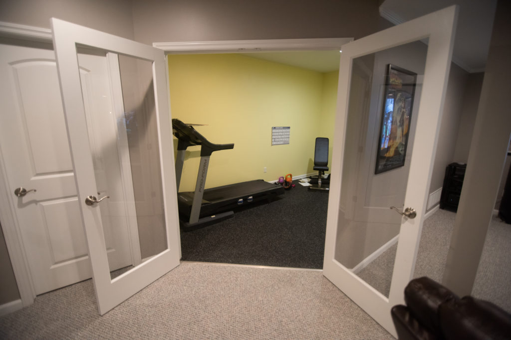 fitness room basement remodel