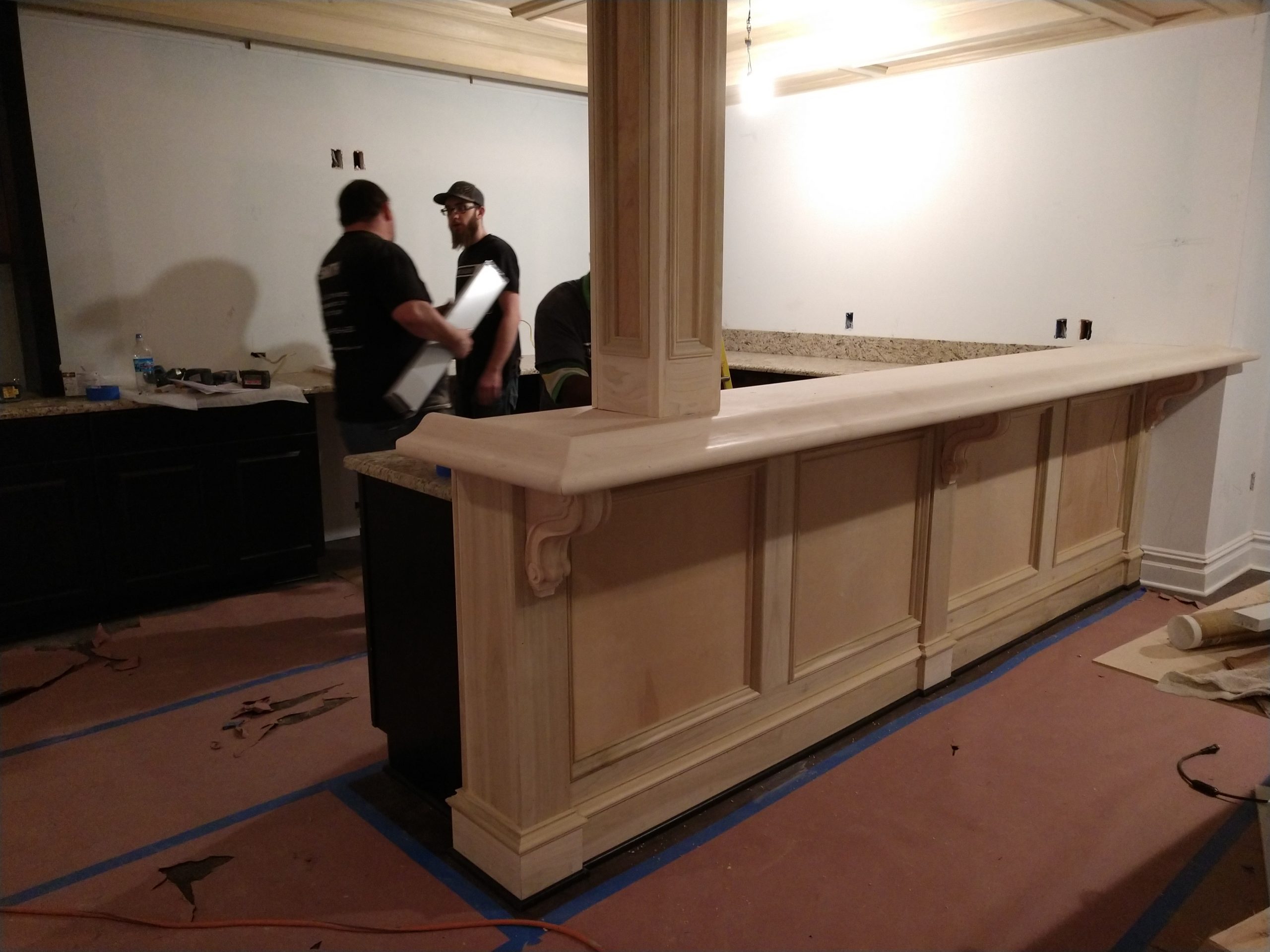 custom bar in finished basement in michigan