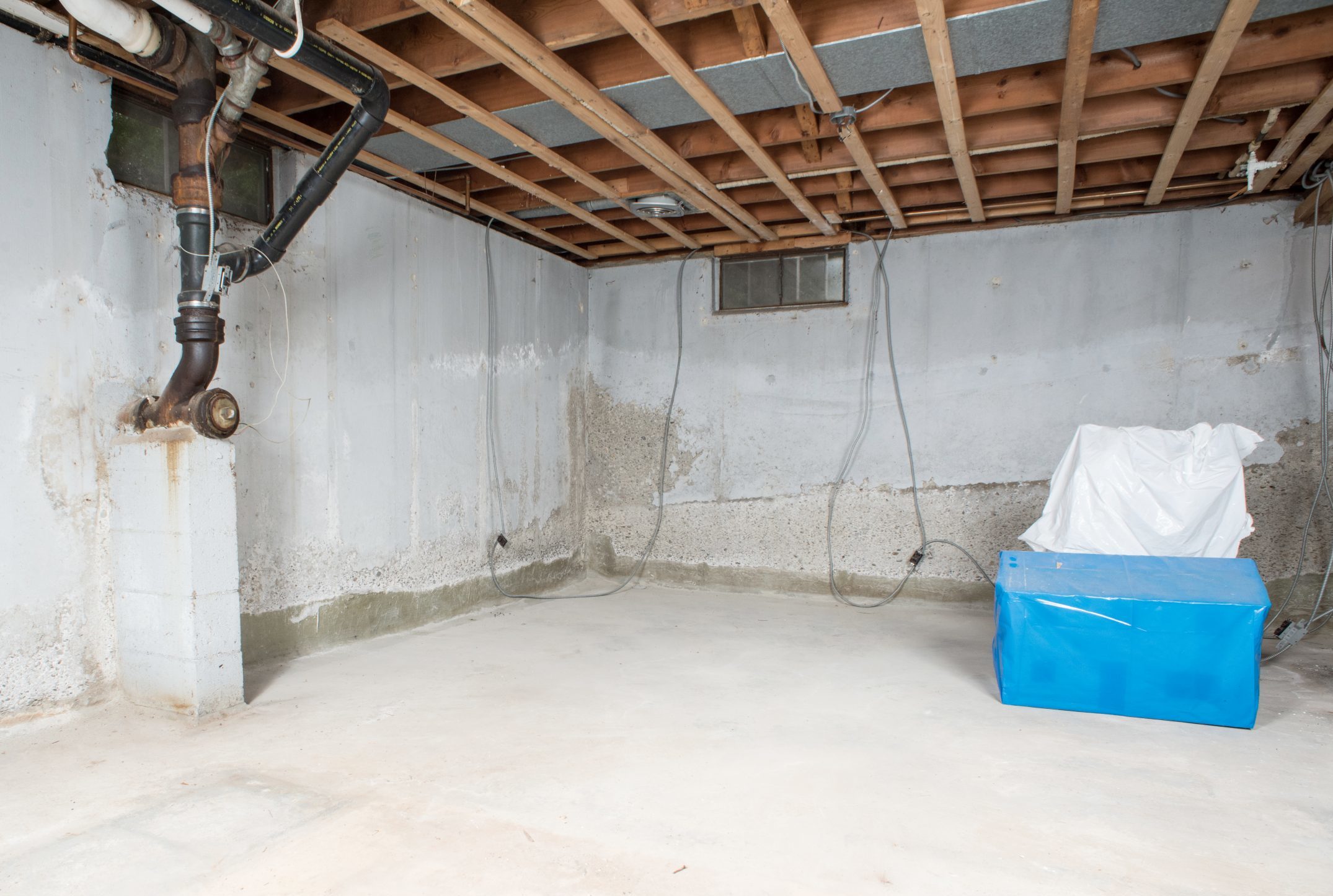 Basement waterproofing job