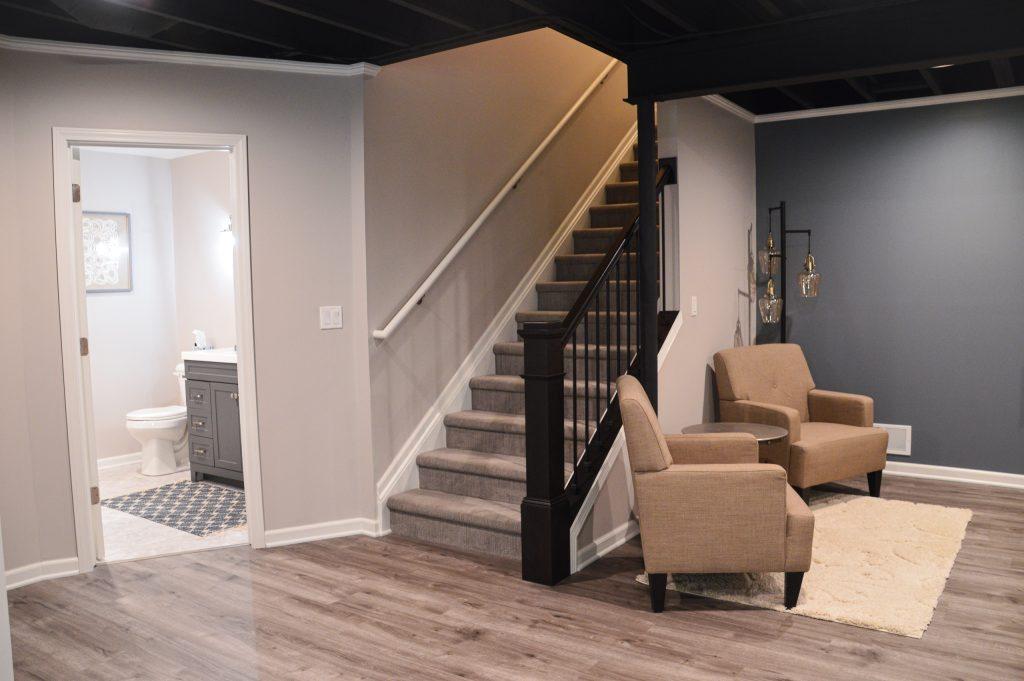 Finished basement in Clarkston, Michigan