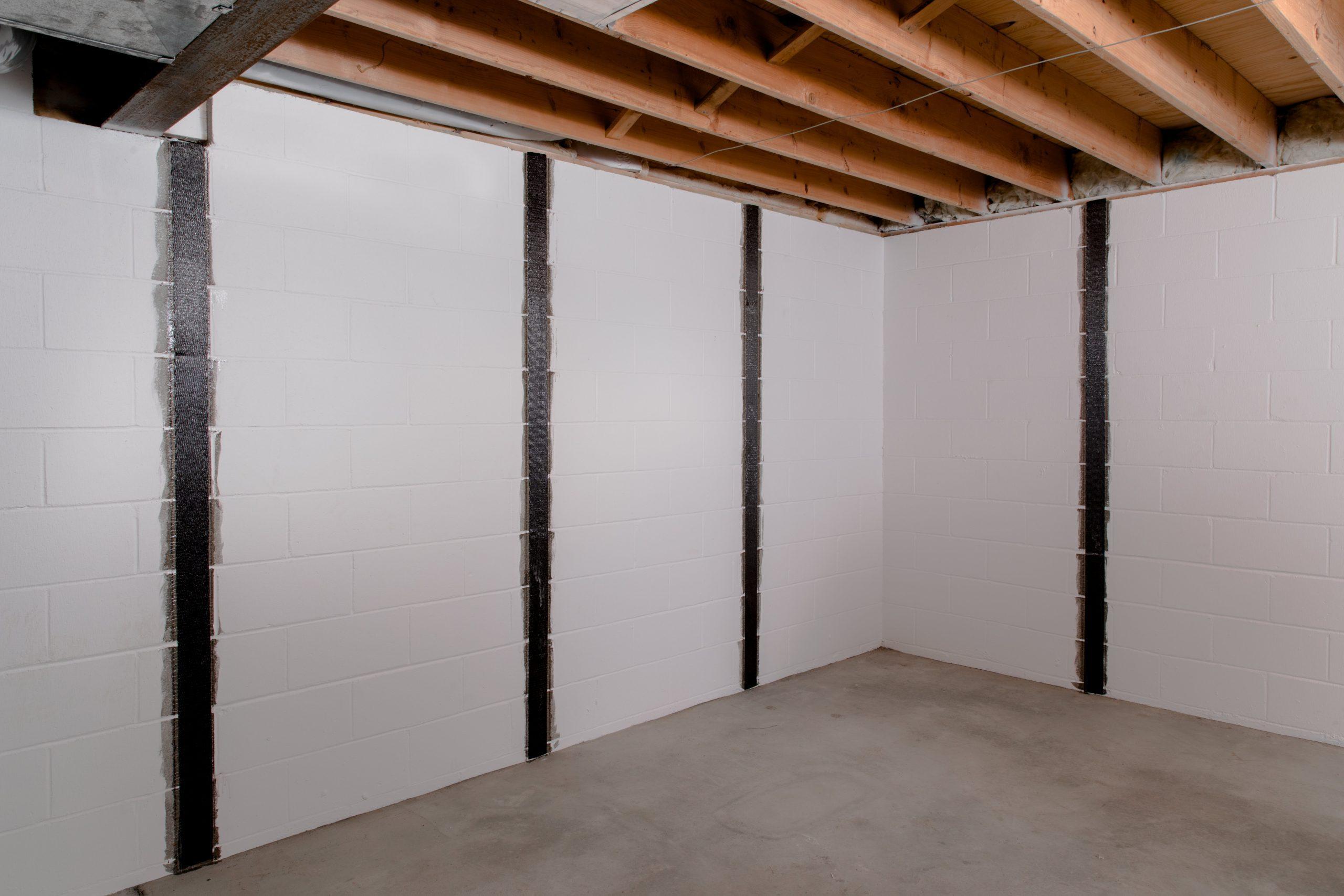 foundation walls repaired with braces