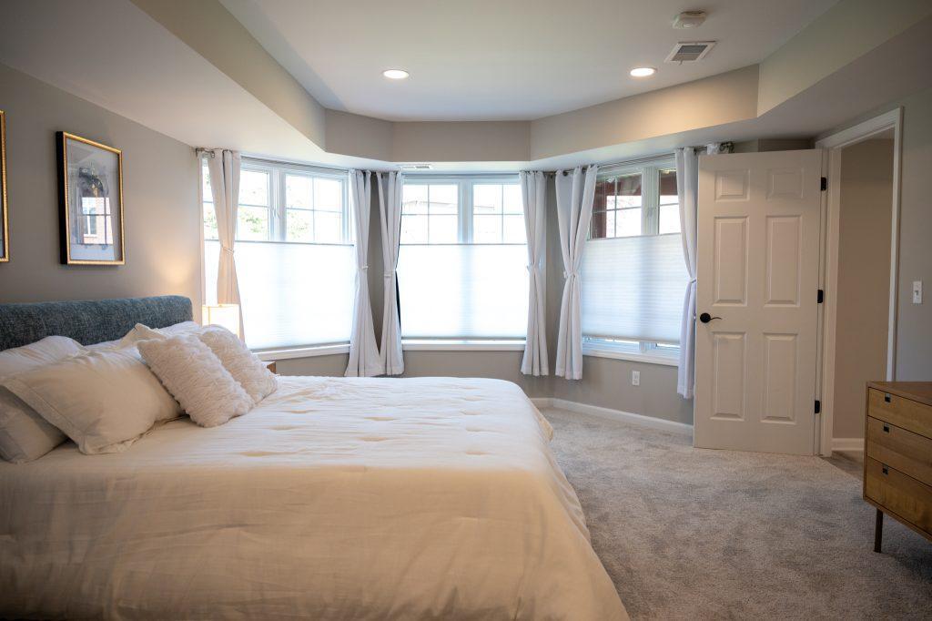 Finished basement guest room suite in Northville, Michigan
