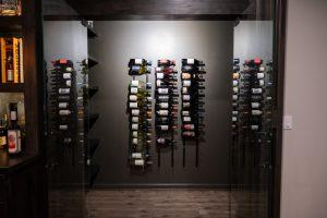 Finished basement wine room in Bloomfield Hills, Michigan