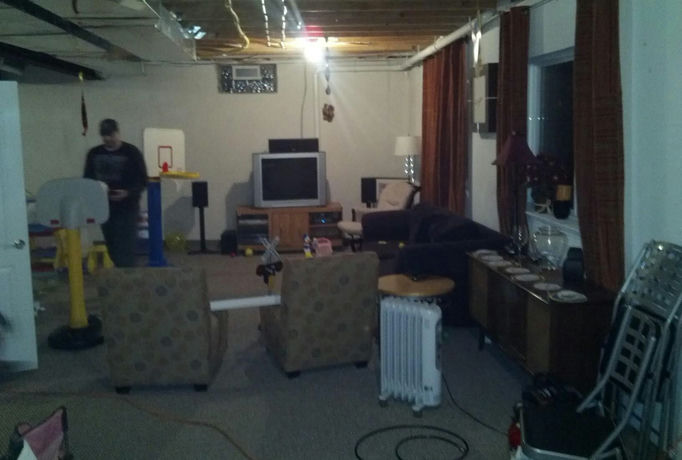 finished basement Novi Before