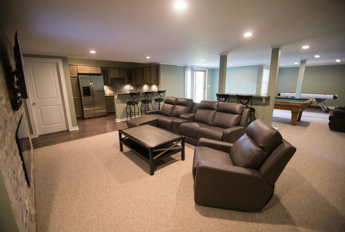 finished basement Milford After