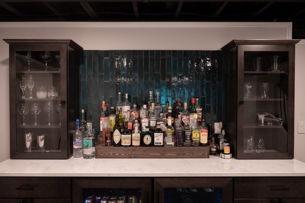 Bar in finished basement in Canton, MI